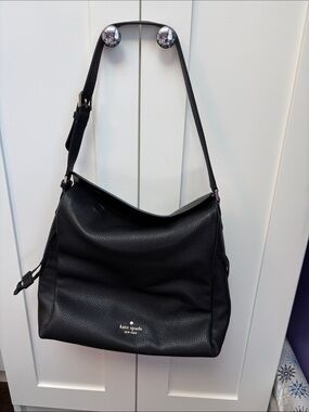 kate spade Black Pebbled Leather Shoulder Hobo